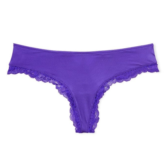 Victoria's Secret Very Sexy Smooth Cutout Caged Back Thong Panty Purple NWT - Picture 5 of 12